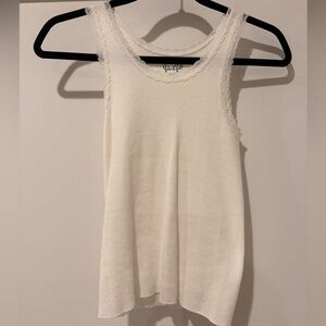 Brandy Melville Cream Ribbed Tank Top